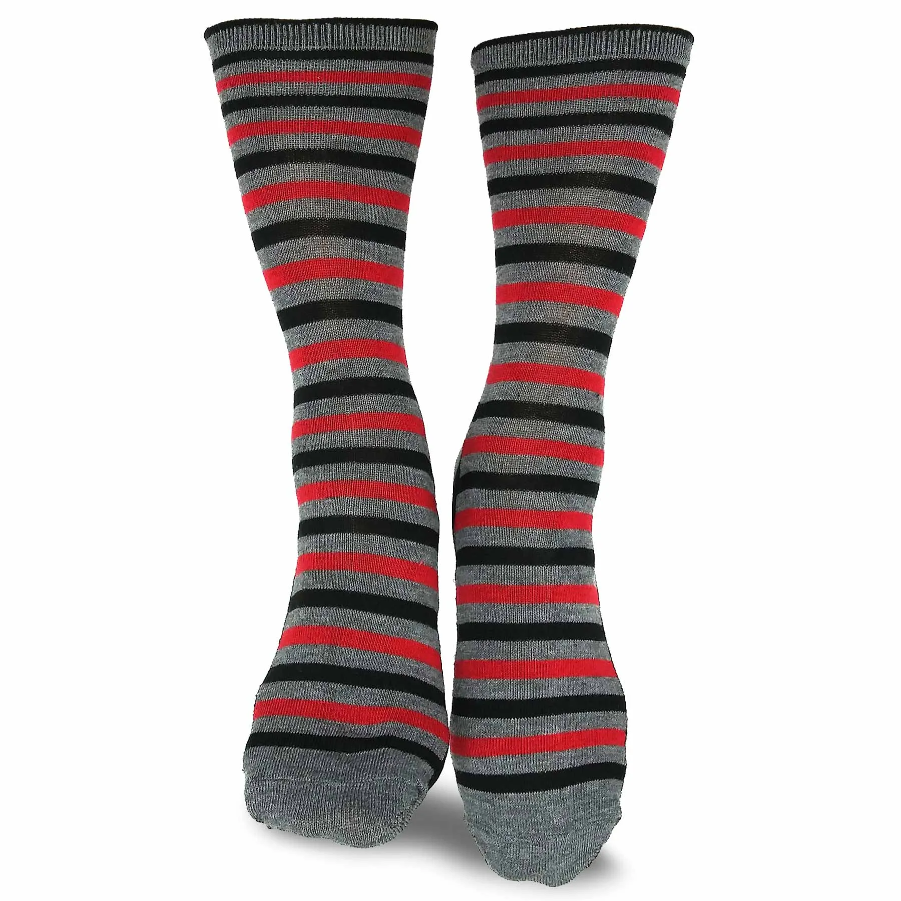 TeeHee Socks Women's Casual Polyester Crew Thin Stripe 6-Pack (11188)