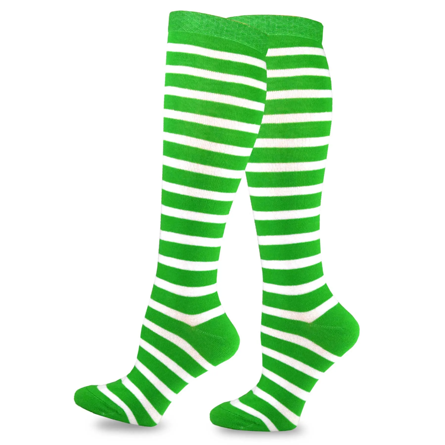 TeeHee Socks Women's Christmas Polyester Knee High Candy Cane 3-Pack (10479)