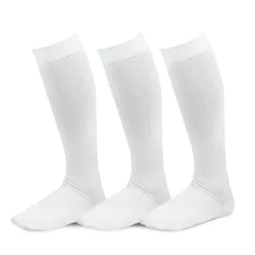 TeeHee Socks Women's Compression Bamboo Knee High White 3-Pack (50601)