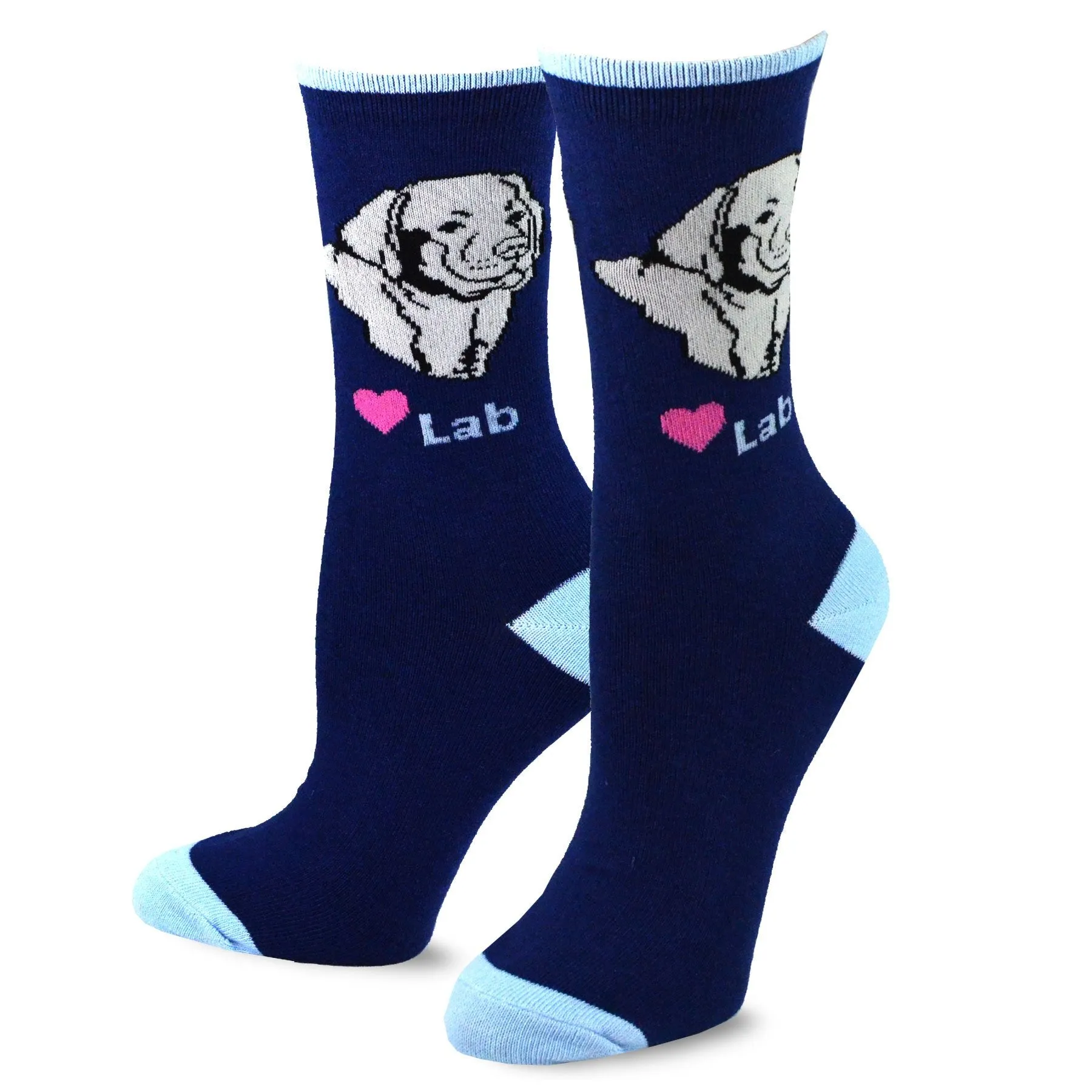 TeeHee Socks Women's Novelty Cotton Crew Dog Stripe 5-Pack (11993)