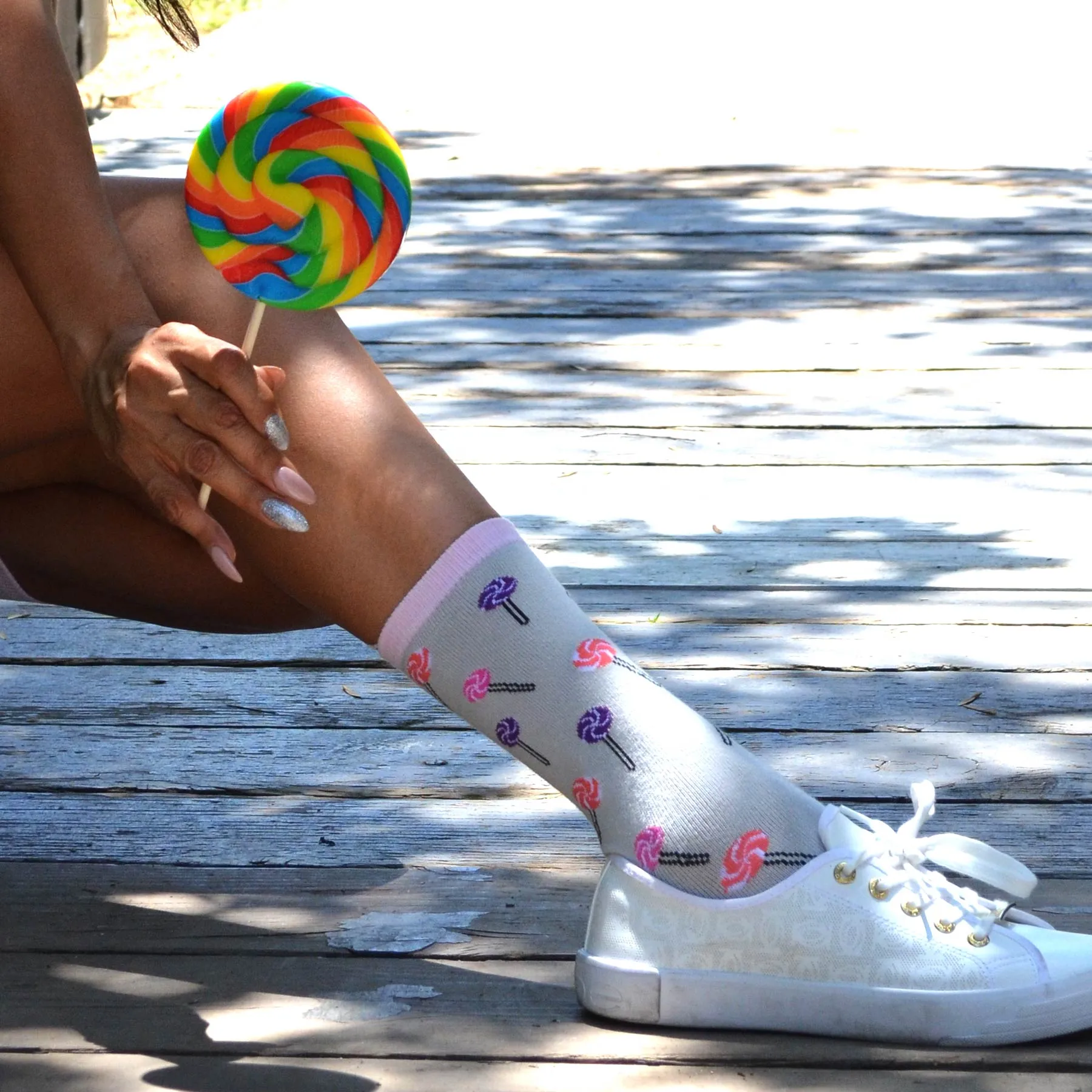 TeeHee Socks Women's Novelty Cotton Crew Lollipop and Ice Cream 3-Pack (11441)