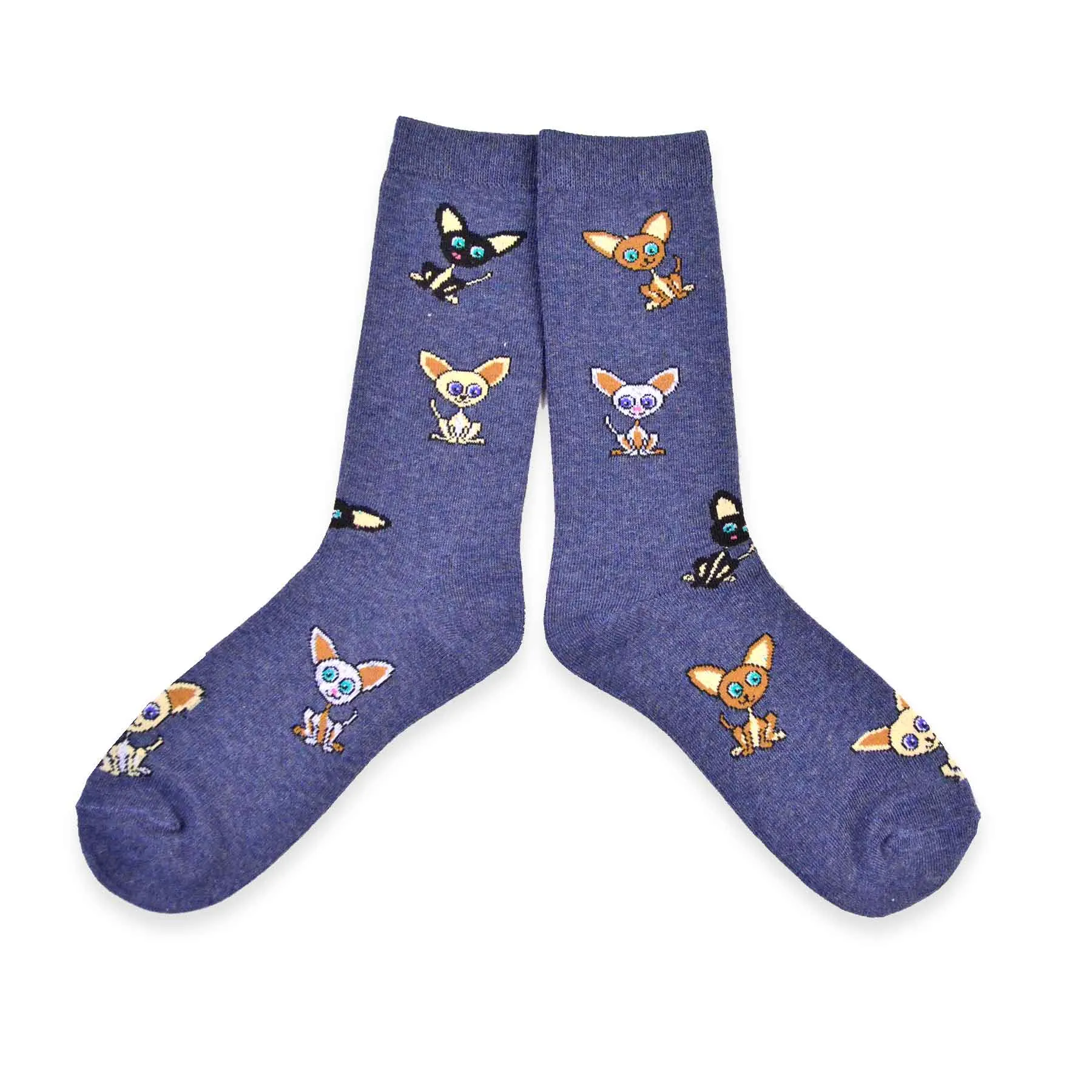 TeeHee Socks Women's Novelty Cotton Crew Tossed Chihuahua 3-Pack (11134)