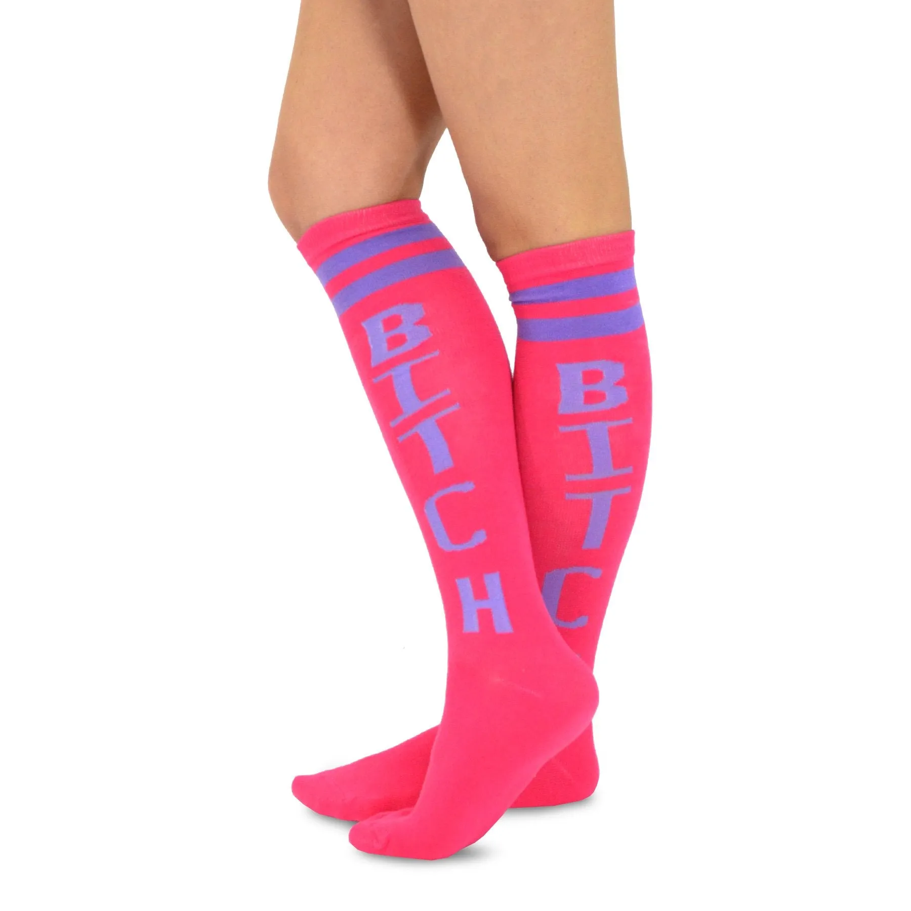 TeeHee Socks Women's Novelty Cotton Knee High Monster and Bad Attitude 6-Pack (10806)