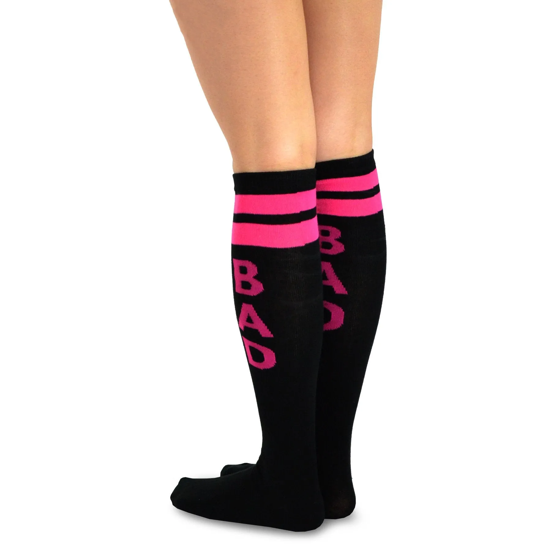 TeeHee Socks Women's Novelty Cotton Knee High Monster and Bad Attitude 6-Pack (10806)