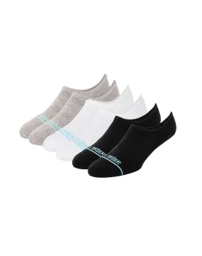 The No-Shows - Black, White, & Grey No-Show Three-Pack - Extra Cushioned No-Show Socks