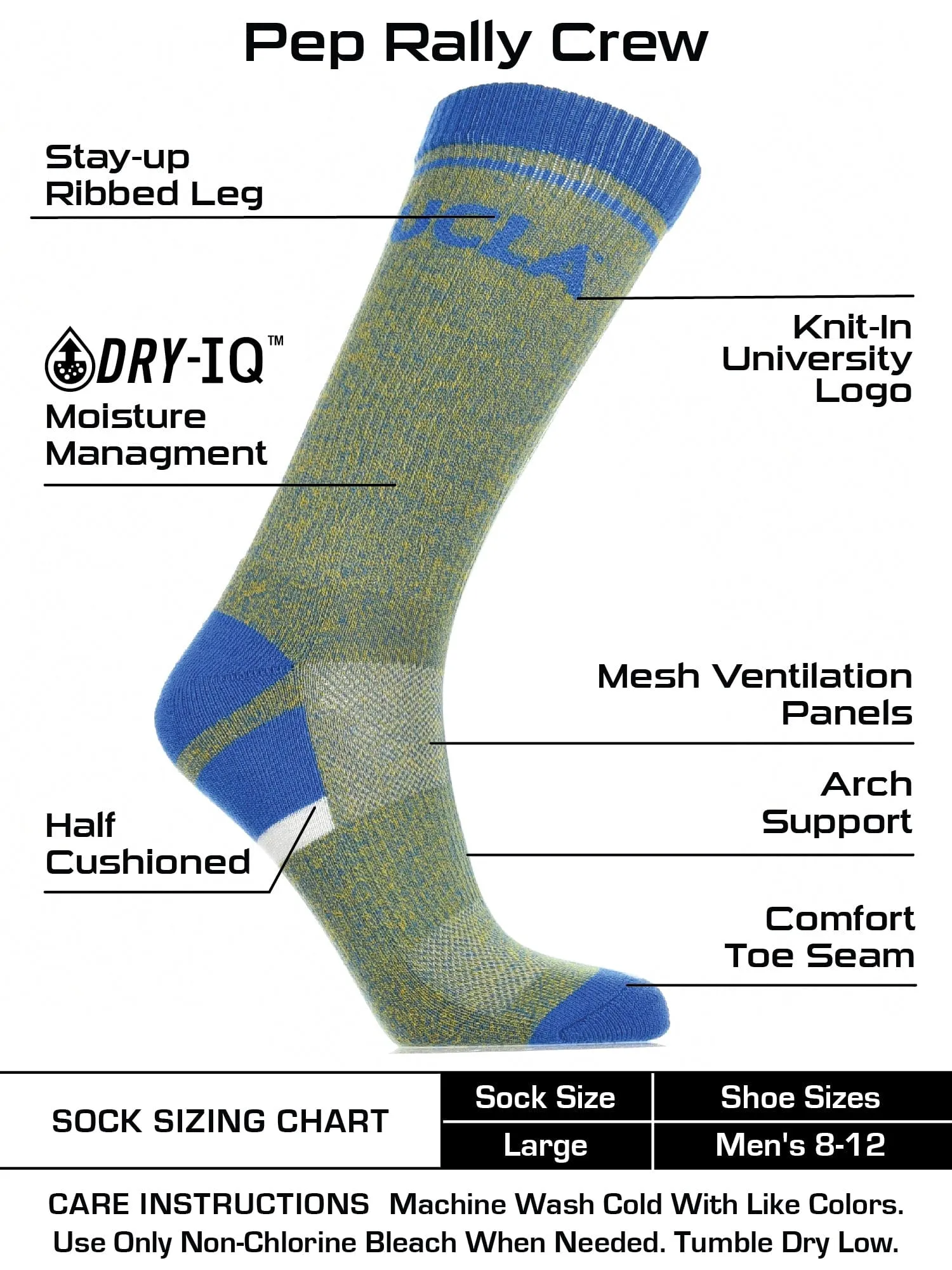 UCLA Bruins Socks Victory Parade Crew Length