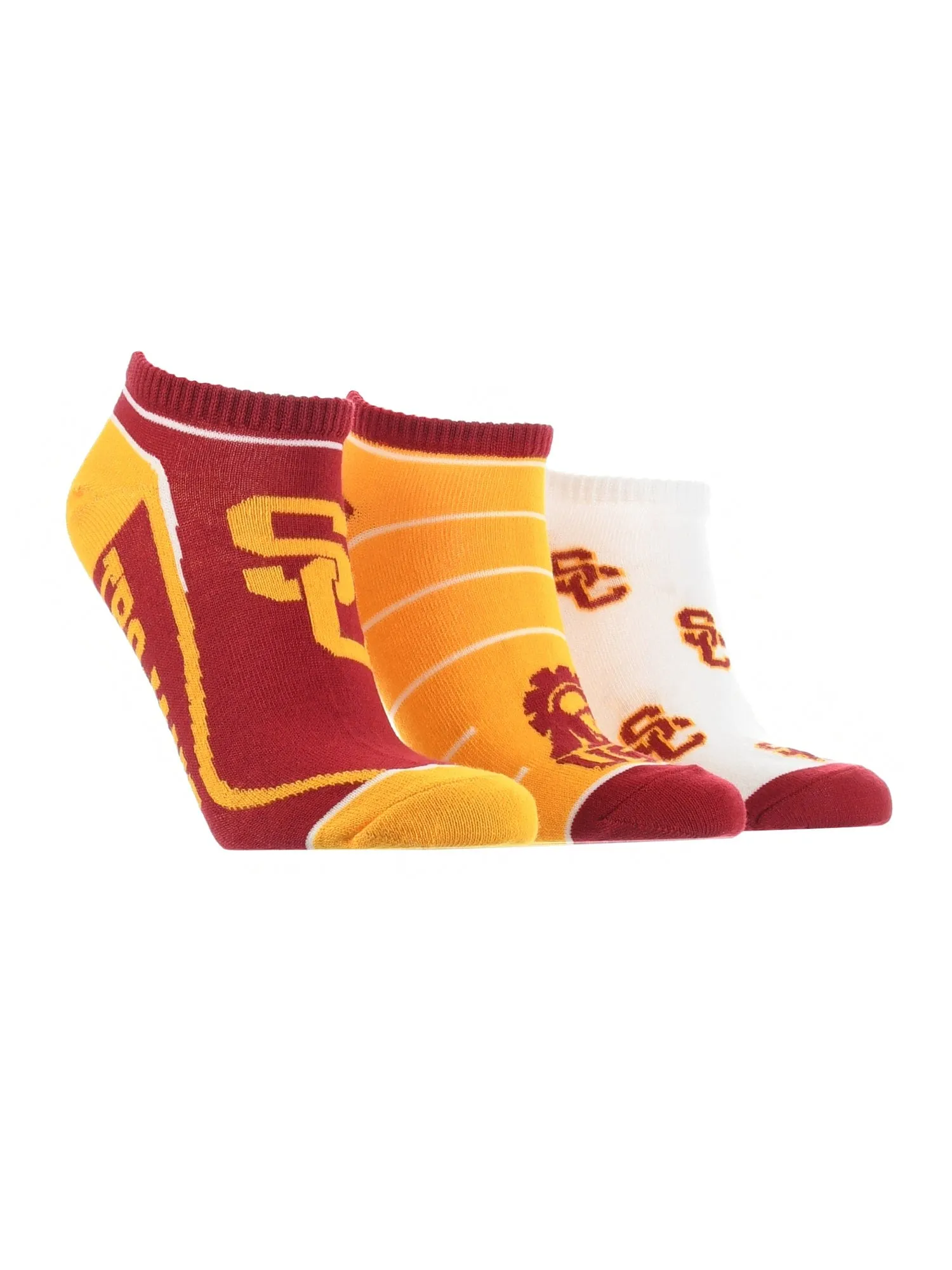 USC Trojans No Show Socks Full Field 3 Pack