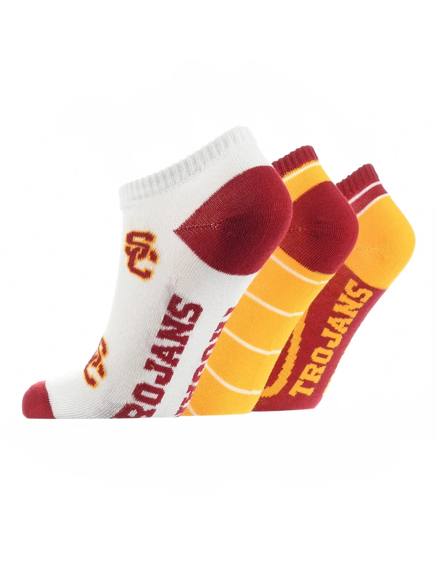 USC Trojans No Show Socks Full Field 3 Pack