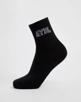 Varsity Crew Socks - Black