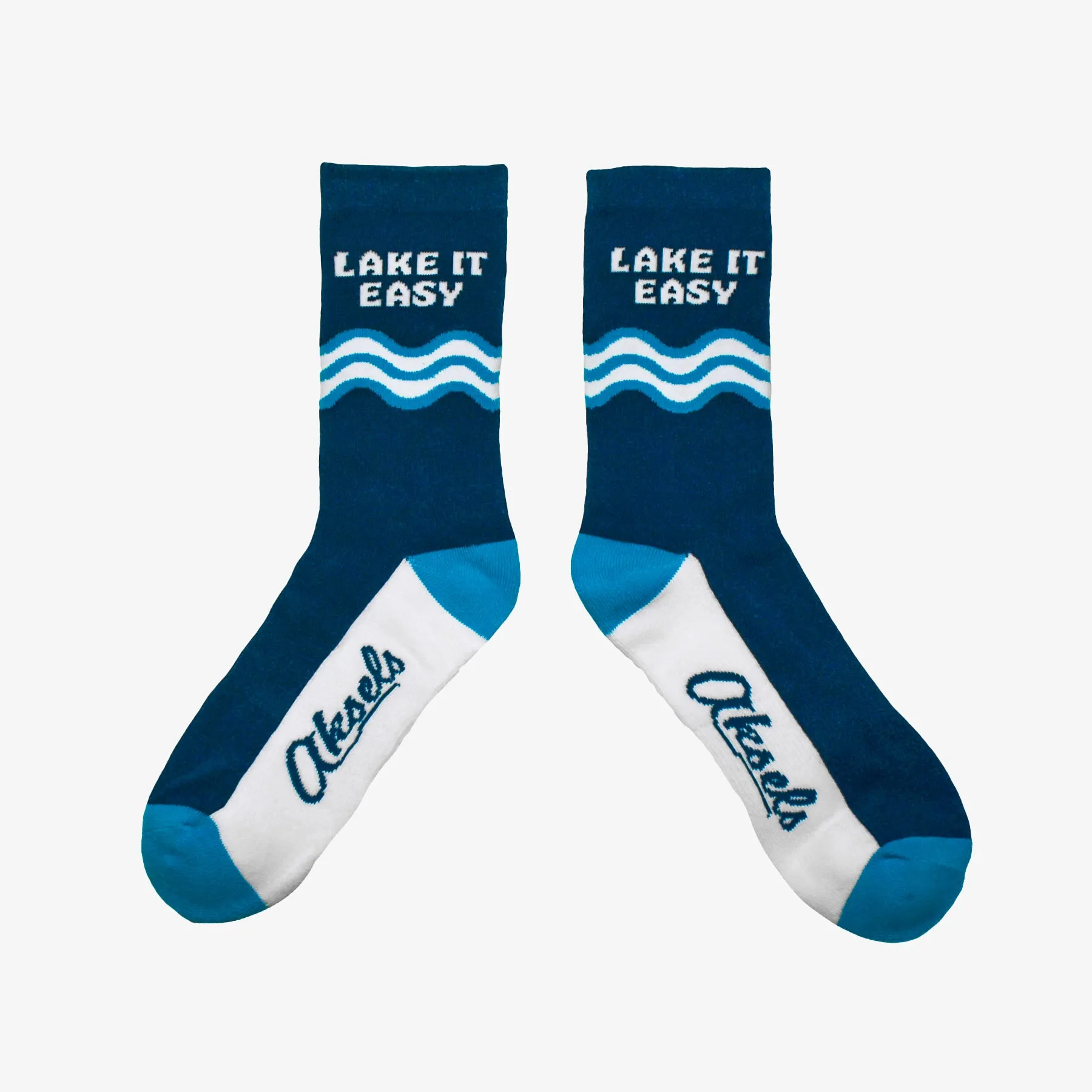 Wave Whisper Lake It Easy Mens & Womens Comfortable Crew Socks - Stylish & Versatile Footwear for Everyday Wear