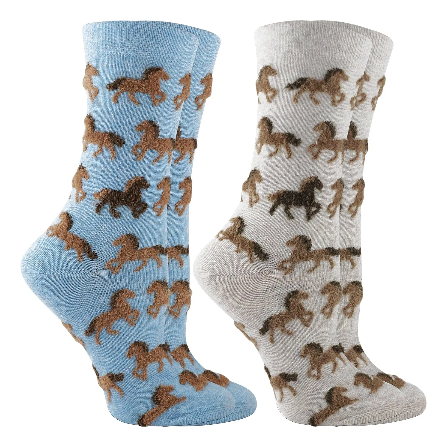 WHD Fuzzy Horse Socks 2-Pack or 1-Pack