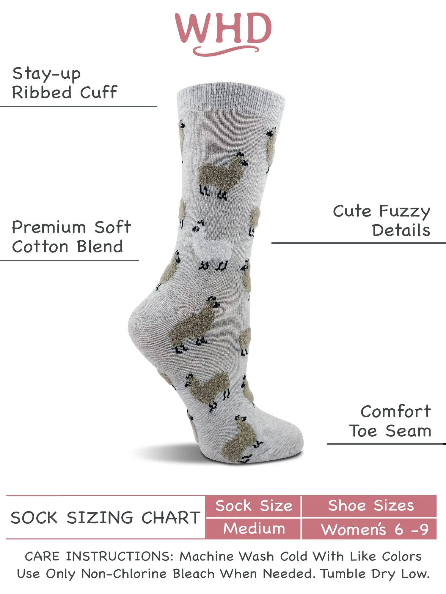 WHD Fuzzy Llama Socks 2-Pack or 1-Pack