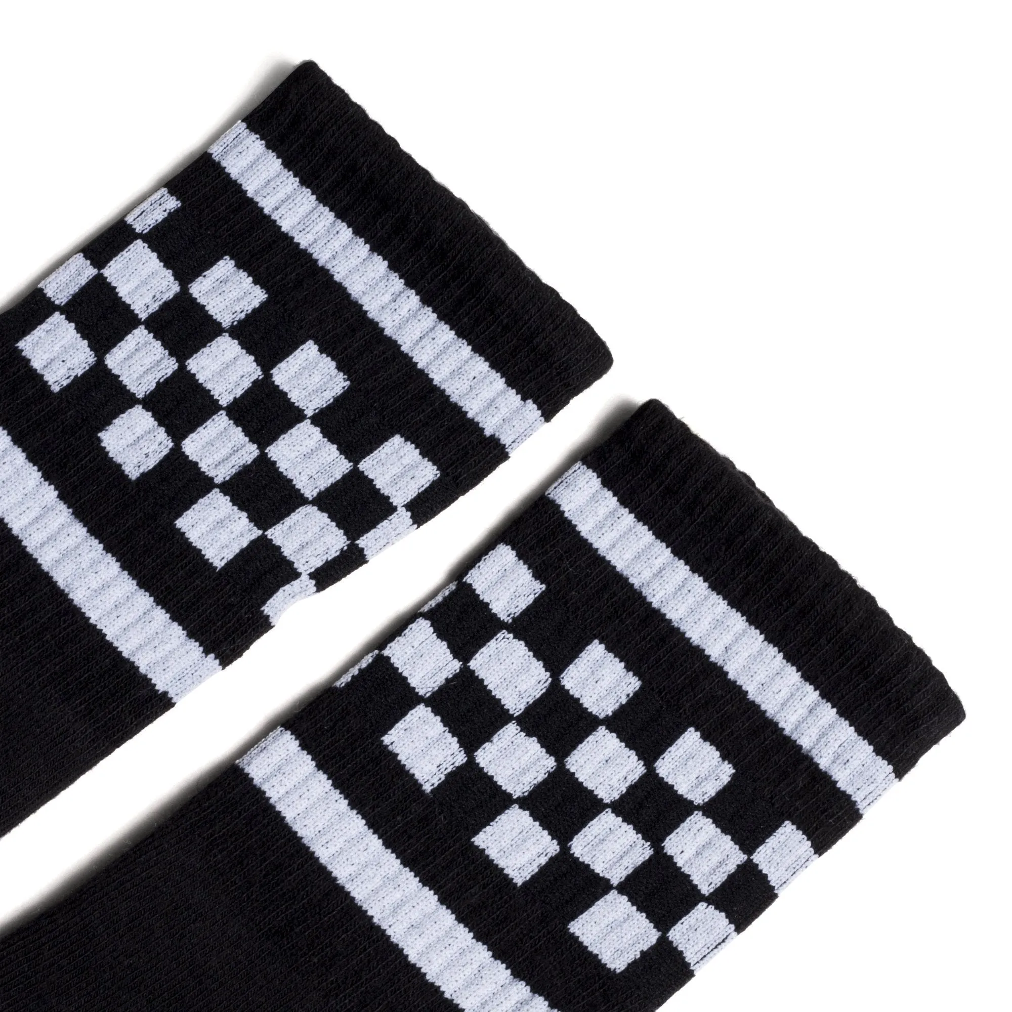 White Checkered Socks | Black