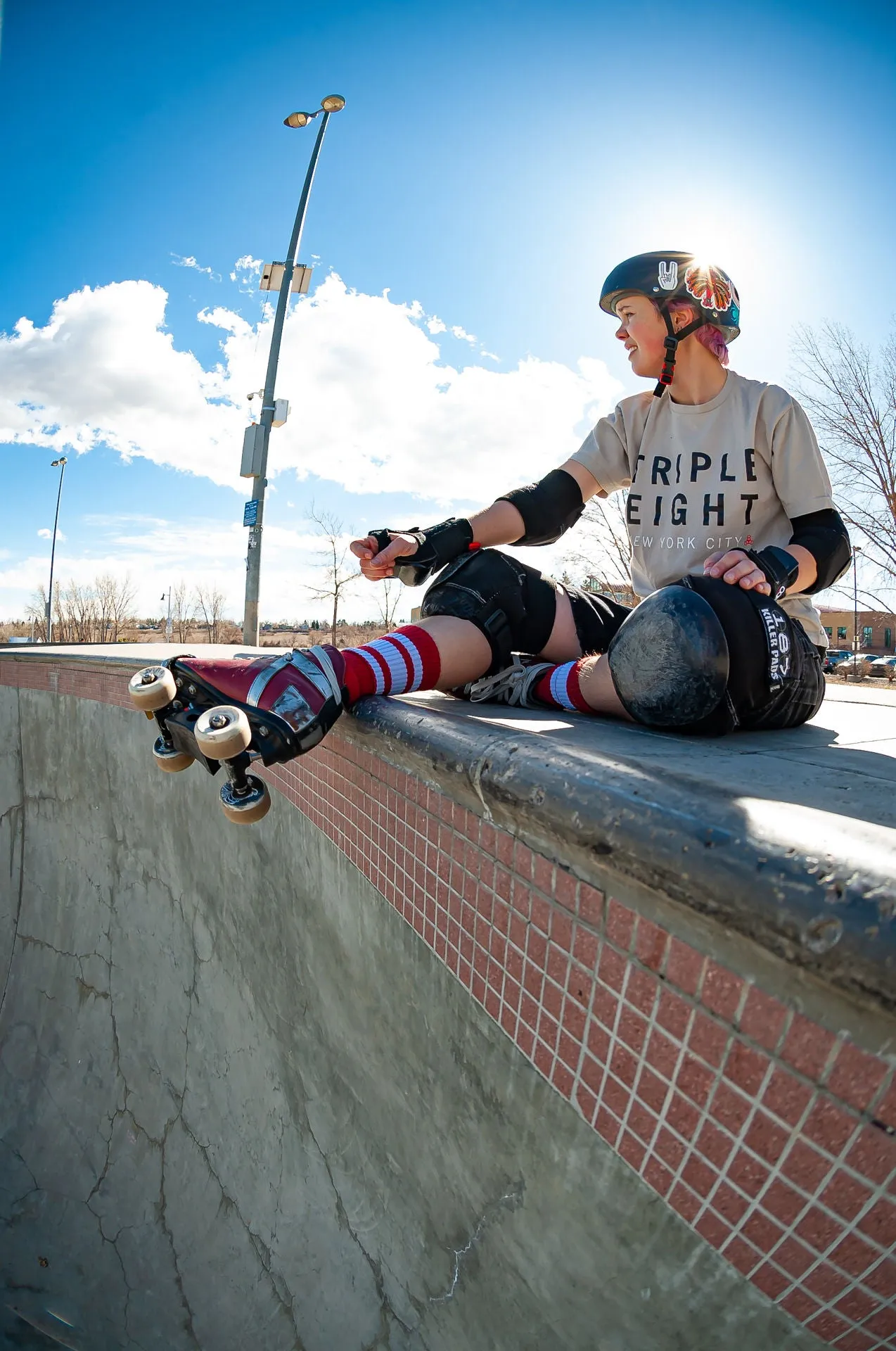 White Striped Socks | Red