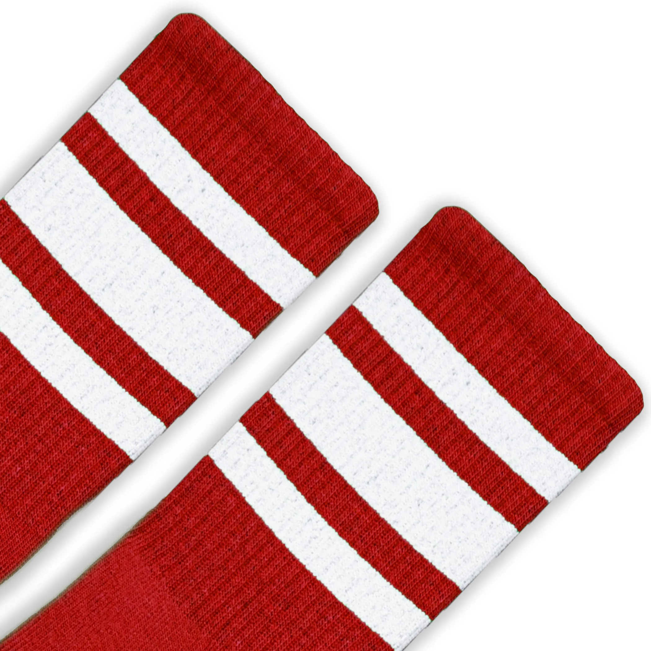 White Striped Socks | Red