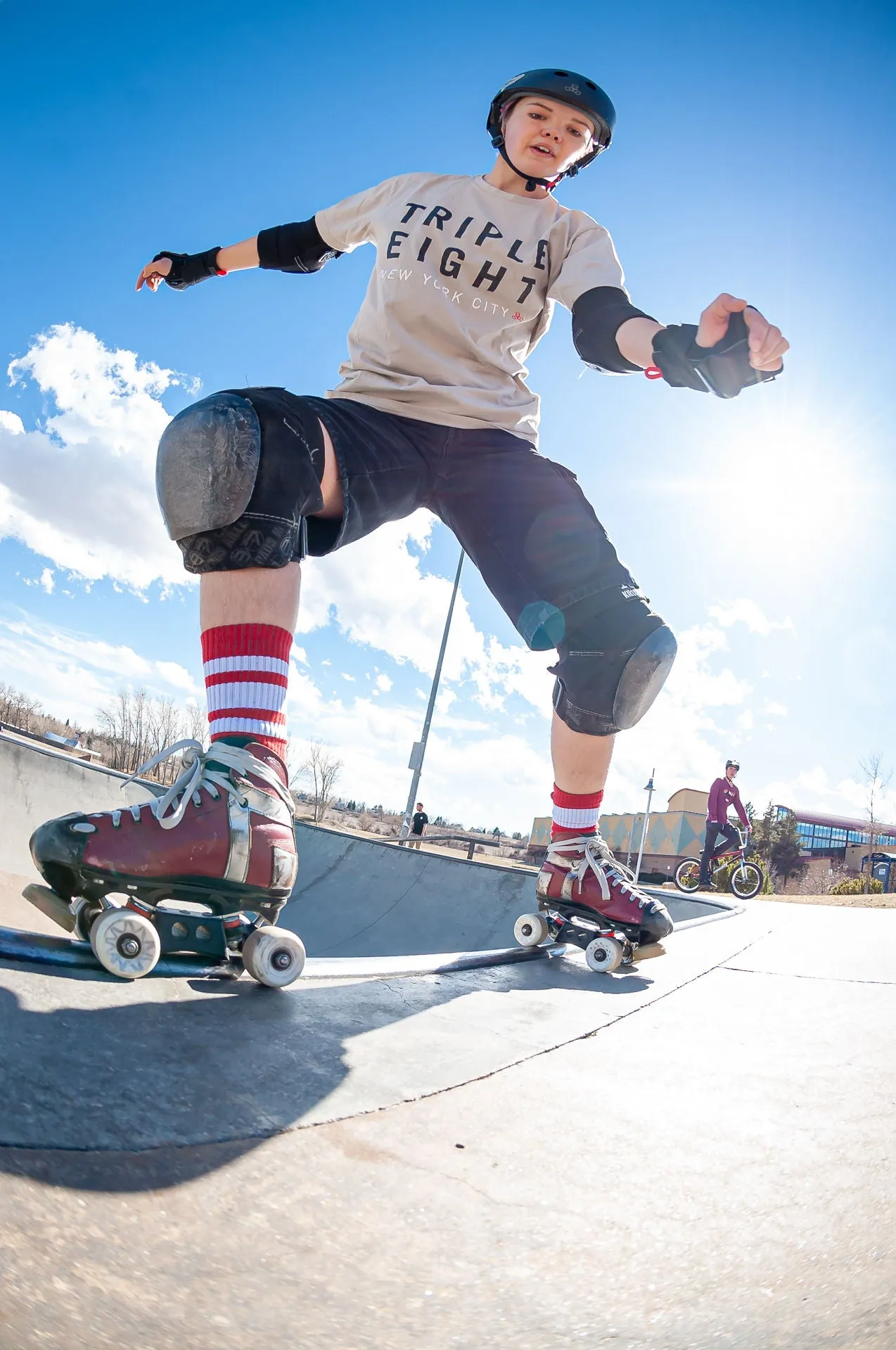 White Striped Socks | Red