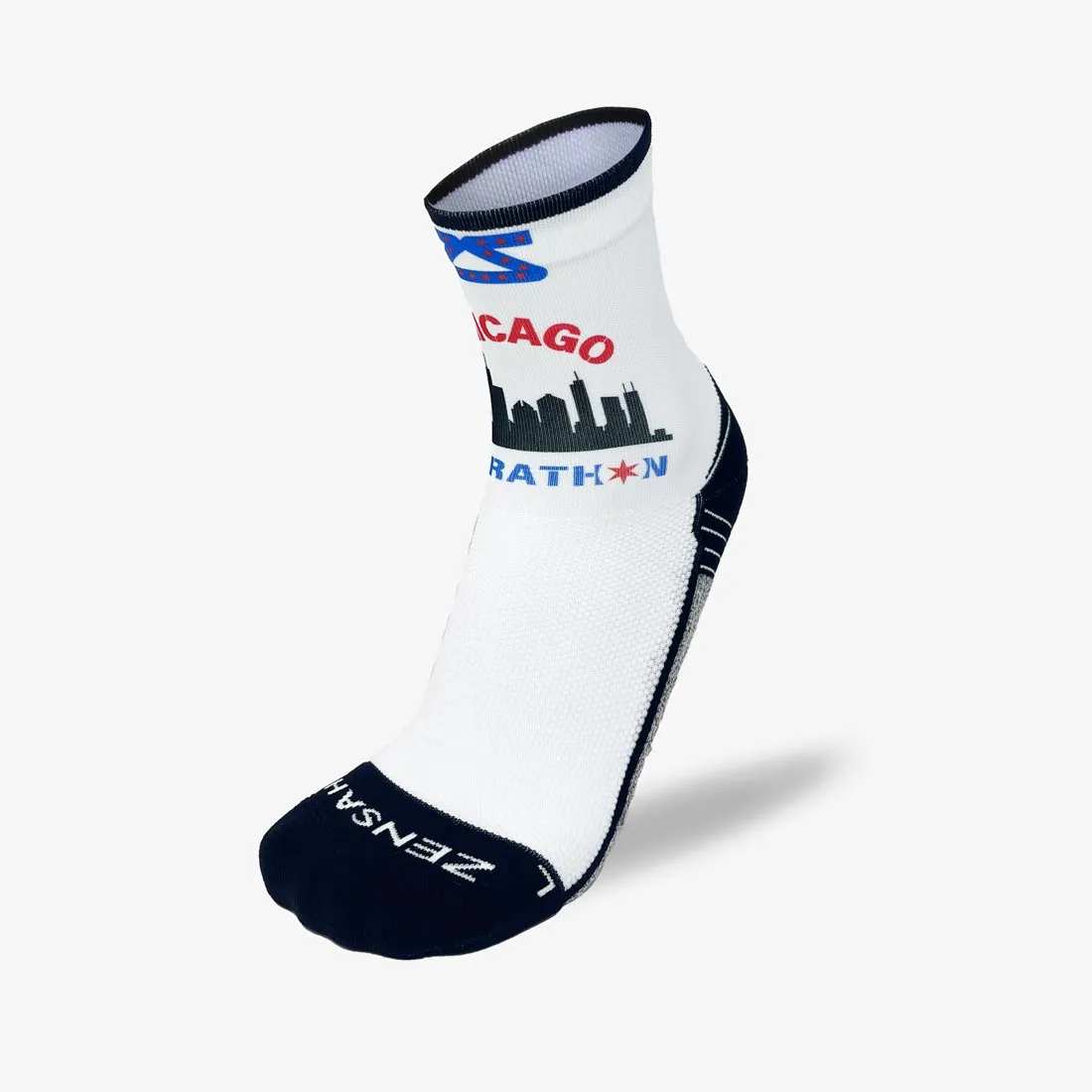 Windy Chicago Skyline Running Socks (Mini-Crew)